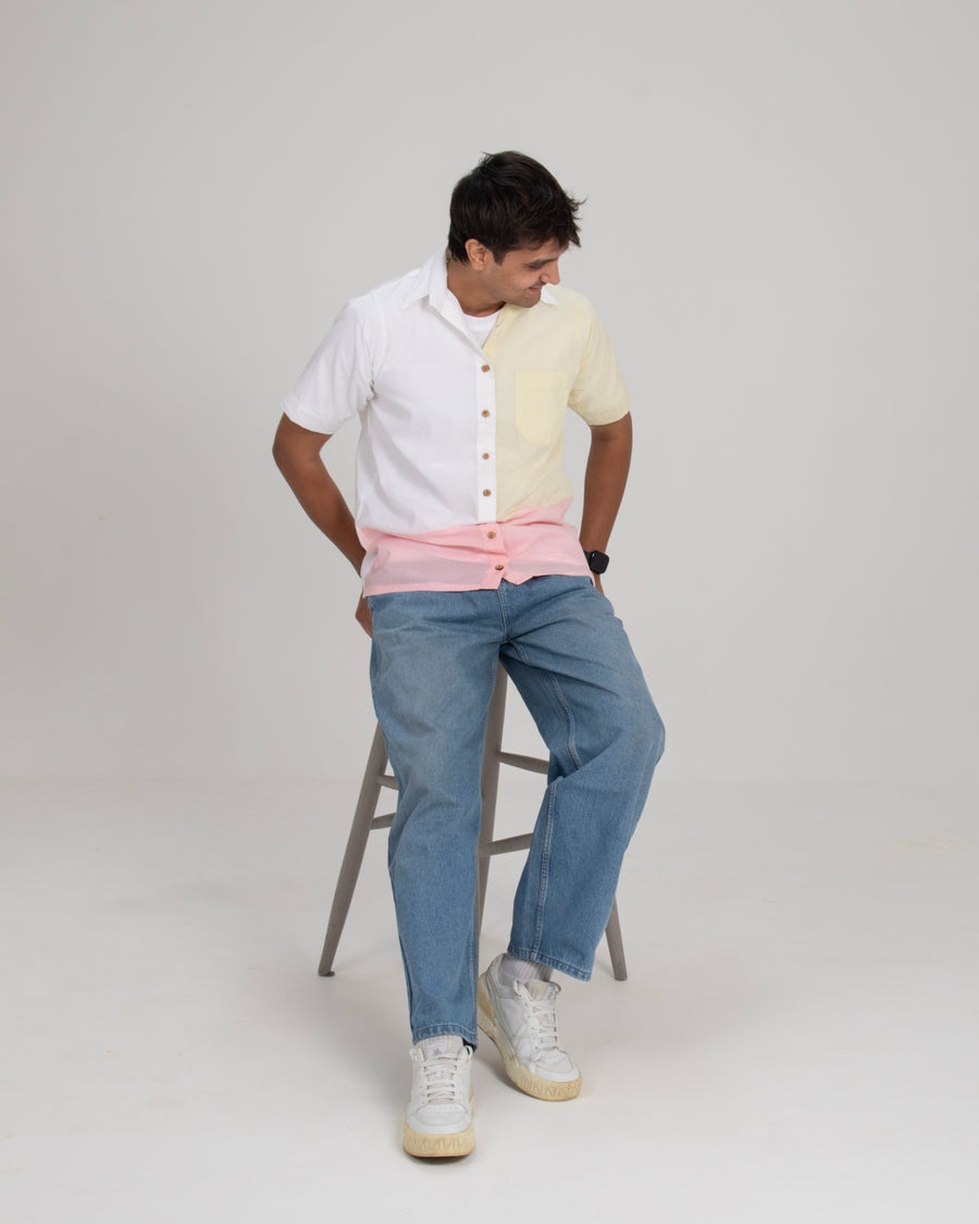 Pastel Edit Colorblock Shirt — Men