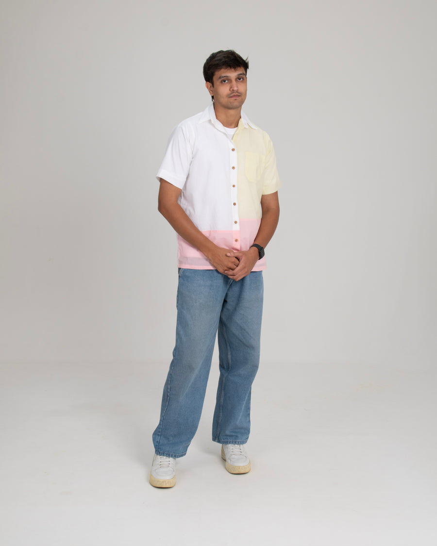 Pastel Edit Colorblock Shirt — Men