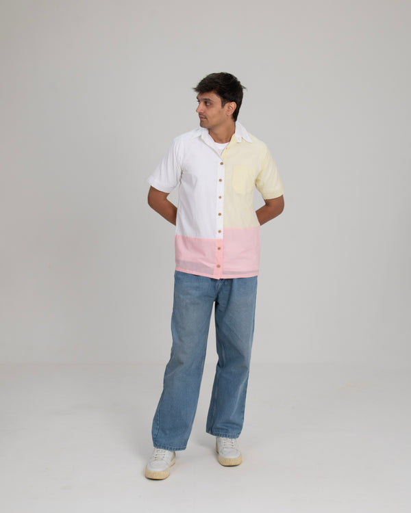 Pastel Edit Colorblock Shirt — Men