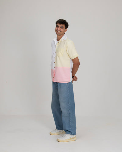 Pastel Edit Colorblock Shirt — Men
