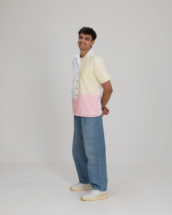 Pastel Edit Colorblock Shirt — Men